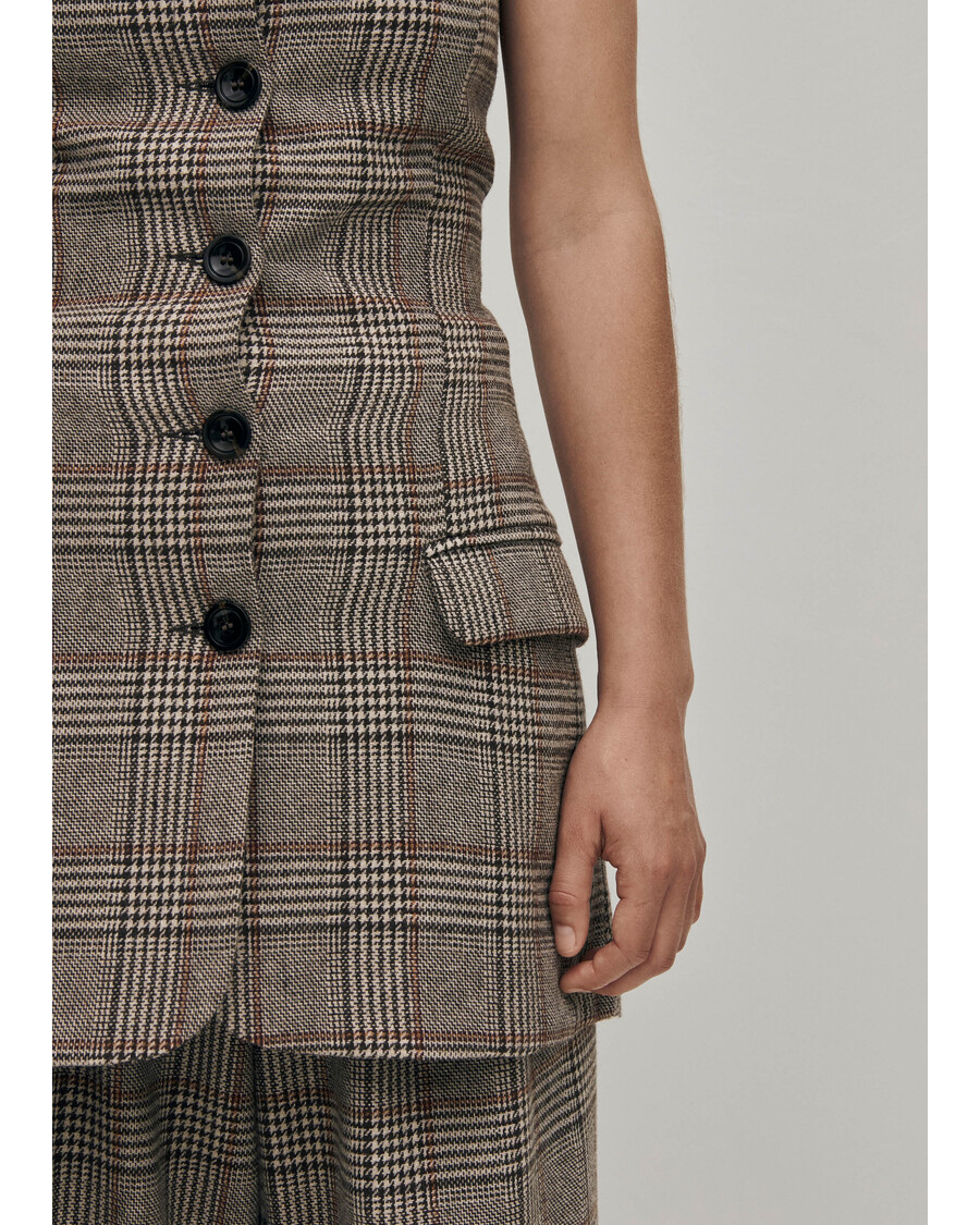 Alohas Deva Checks Brown Vest