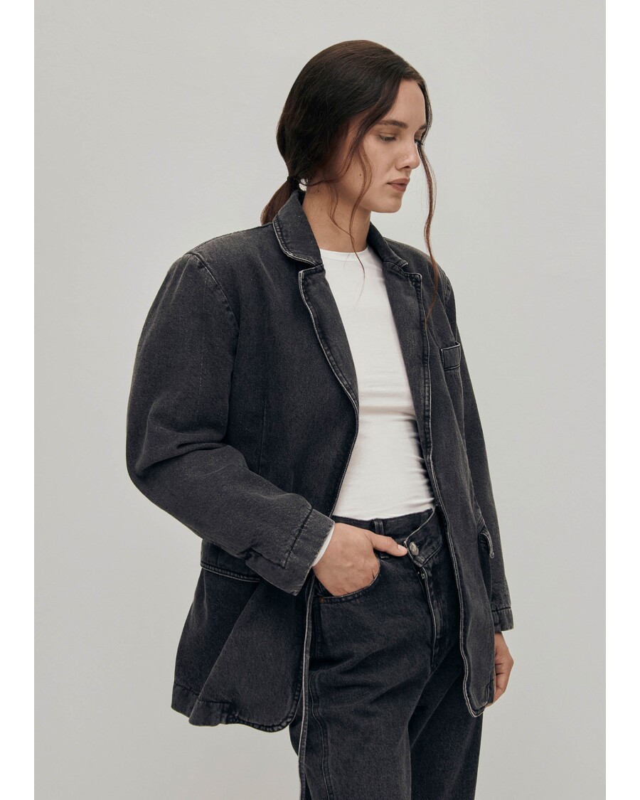 Alohas Sandra Black Denim Jacket