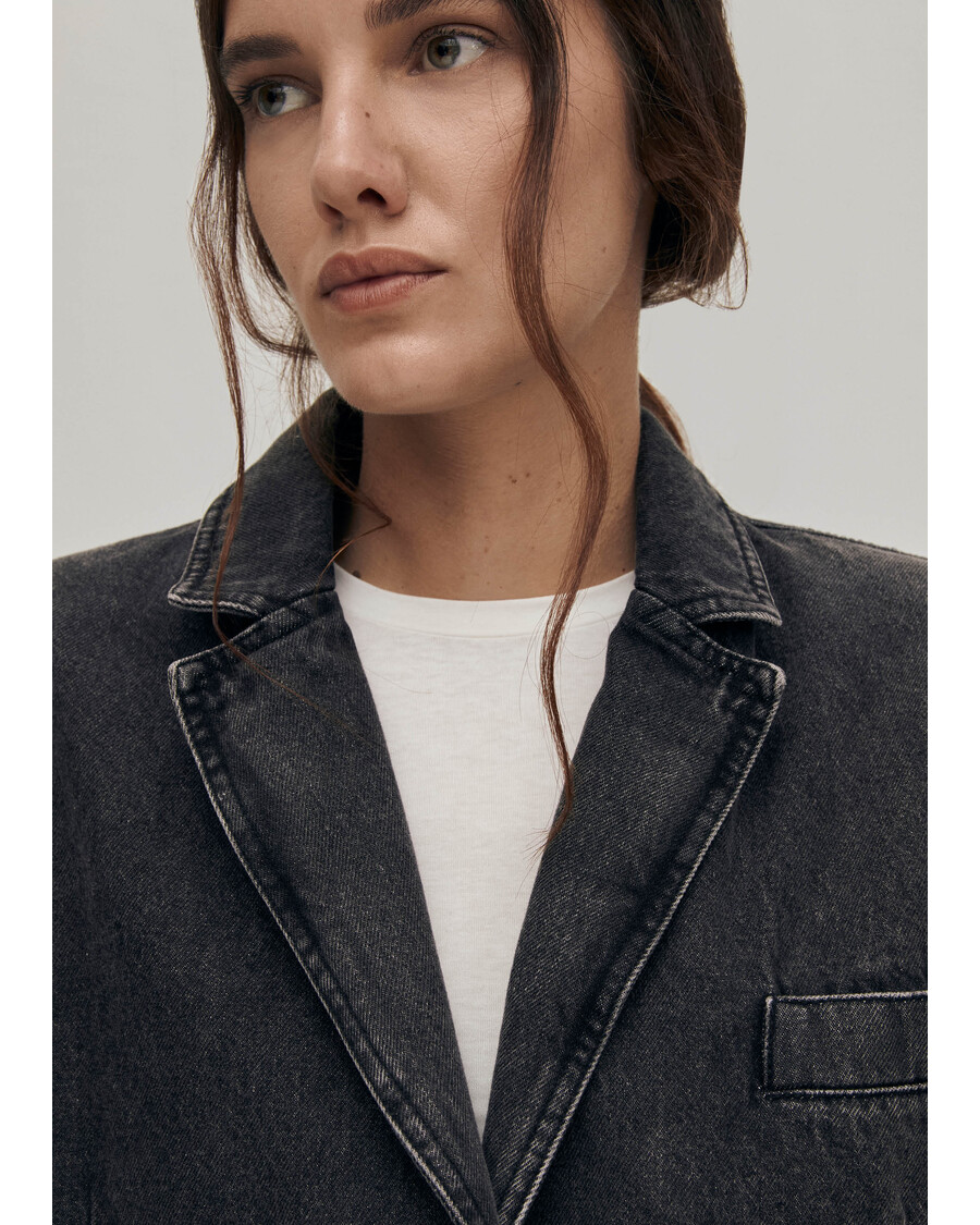 Alohas Sandra Black Denim Jacket