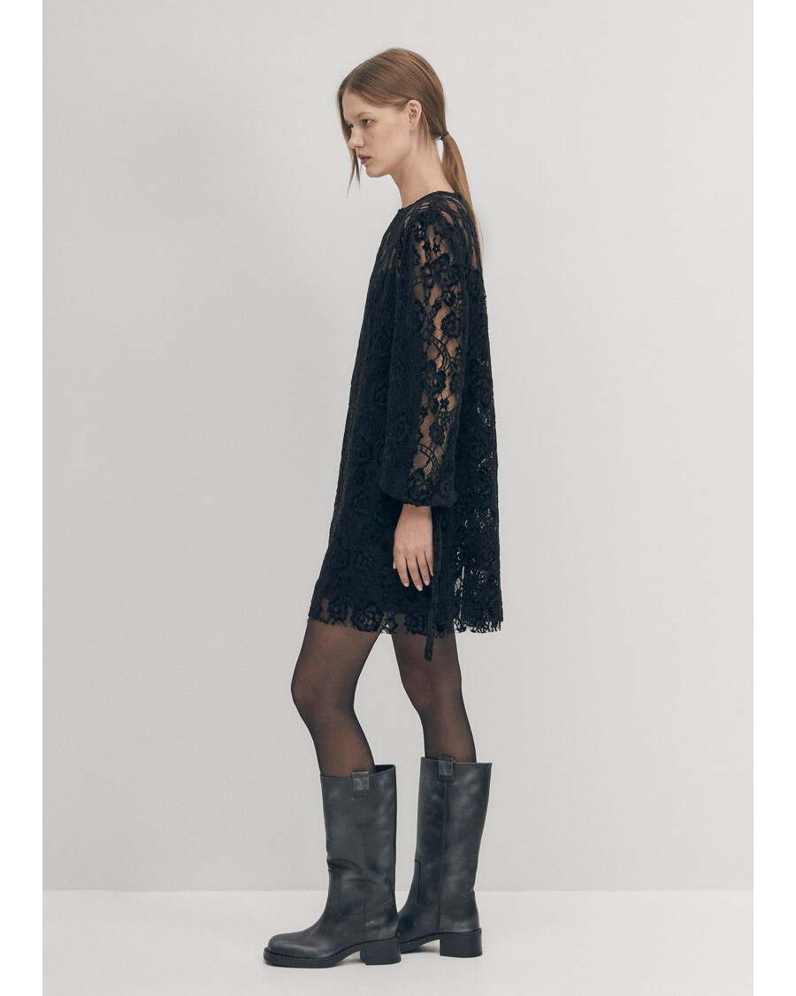 Alohas Dablon Lace Black Dress