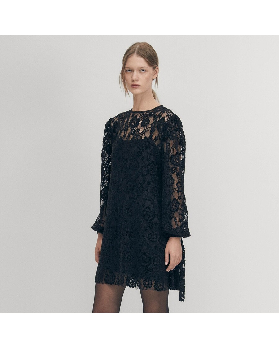 Alohas Dablon Lace Black Dress