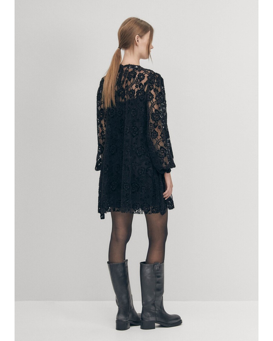 Alohas Dablon Lace Black Dress