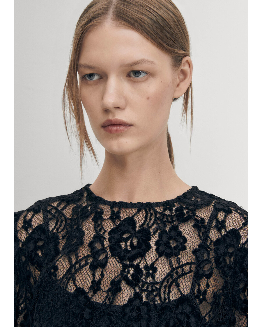 Alohas Dablon Lace Black Dress