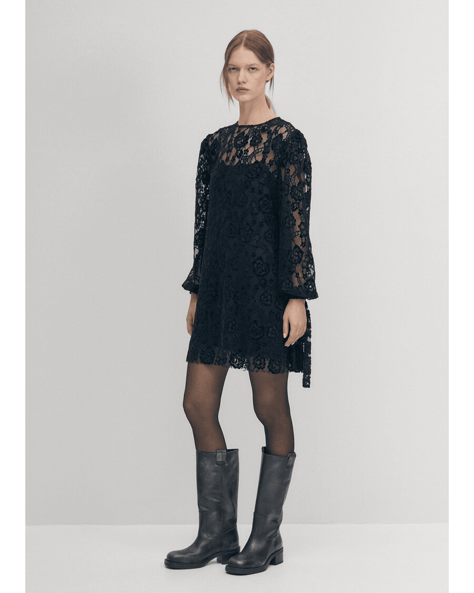 Alohas Dablon Lace Black Dress