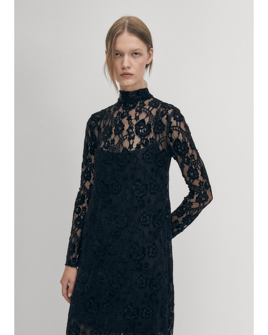 Alohas Tiban Lace Black Dress