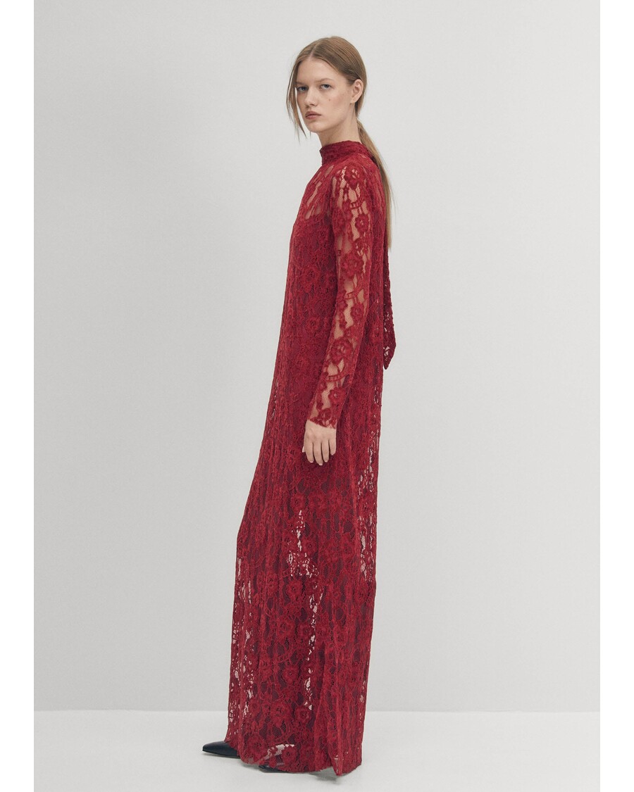 Alohas Tiban Lace Wine Dress