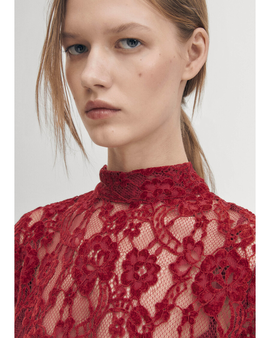 Alohas Tiban Lace Wine Dress