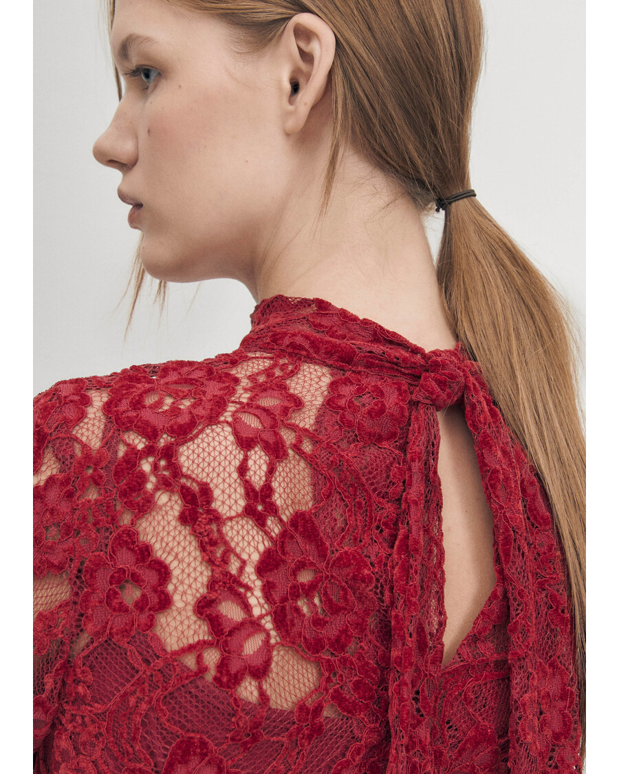 Alohas Tiban Lace Wine Dress