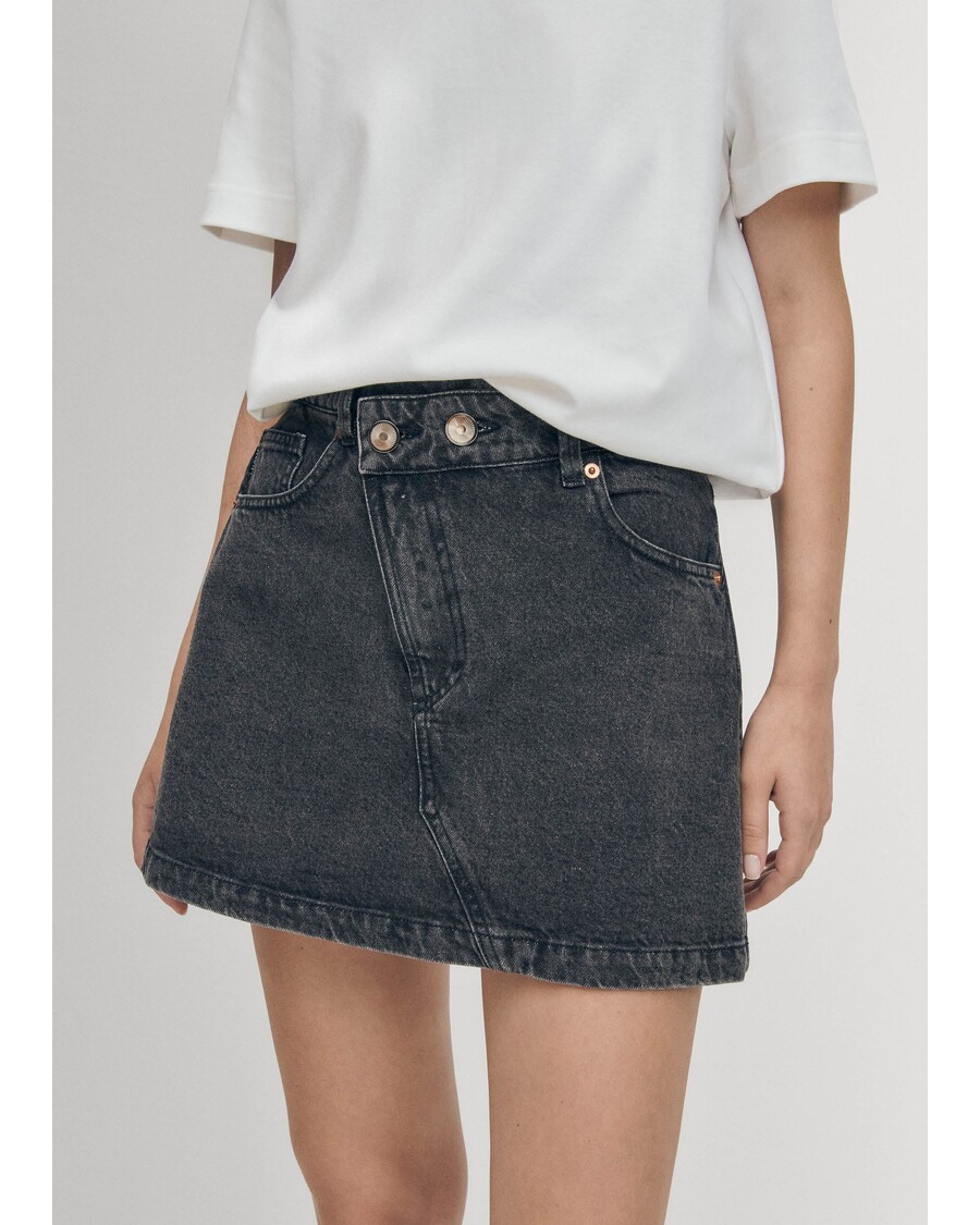 Alohas Boston Black Denim Skirt