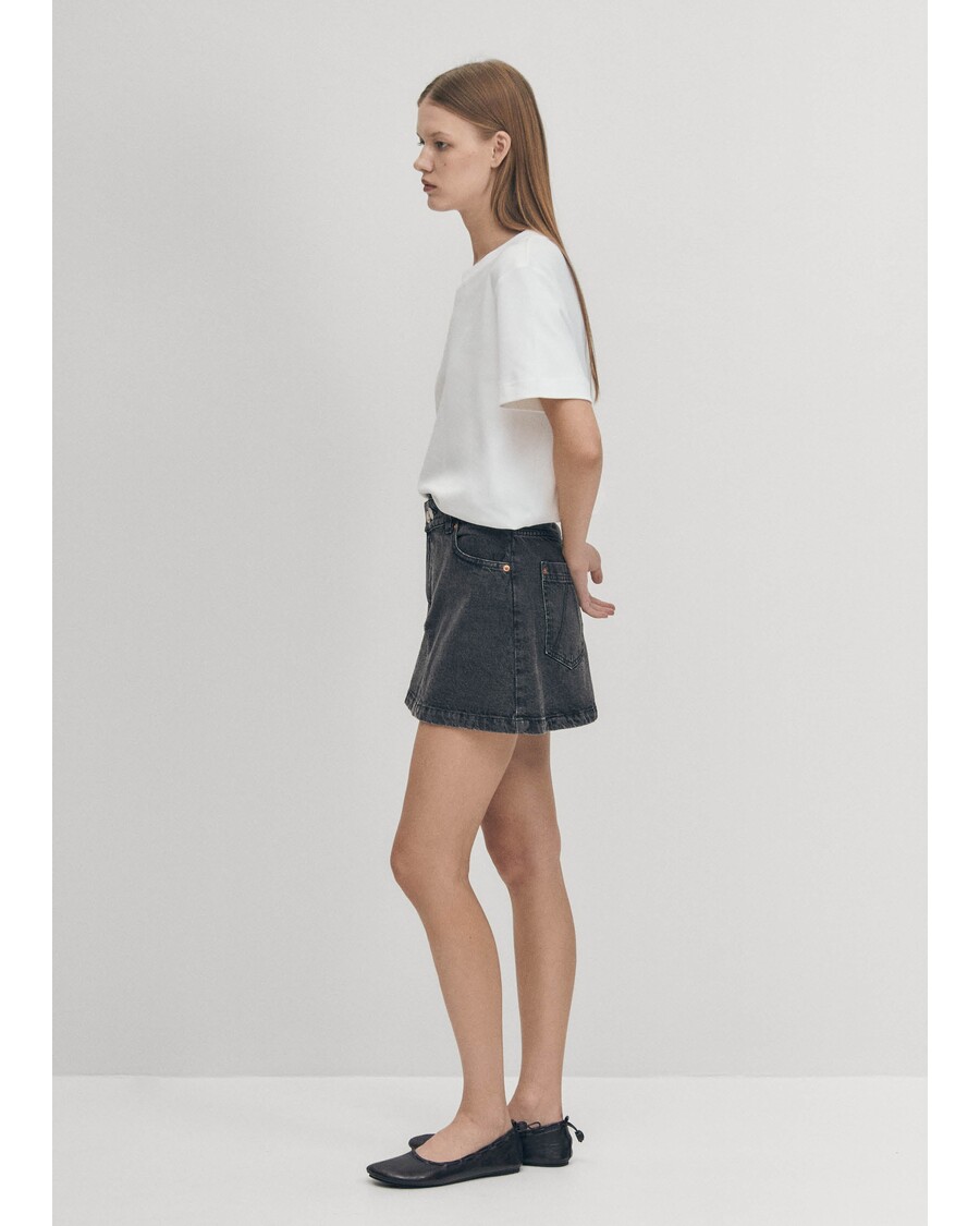 Alohas Boston Black Denim Skirt
