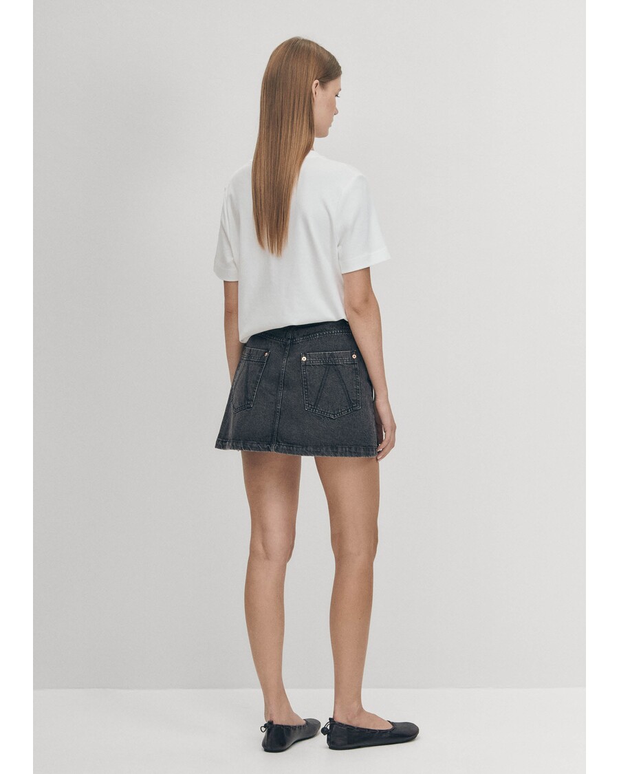 Alohas Boston Black Denim Skirt
