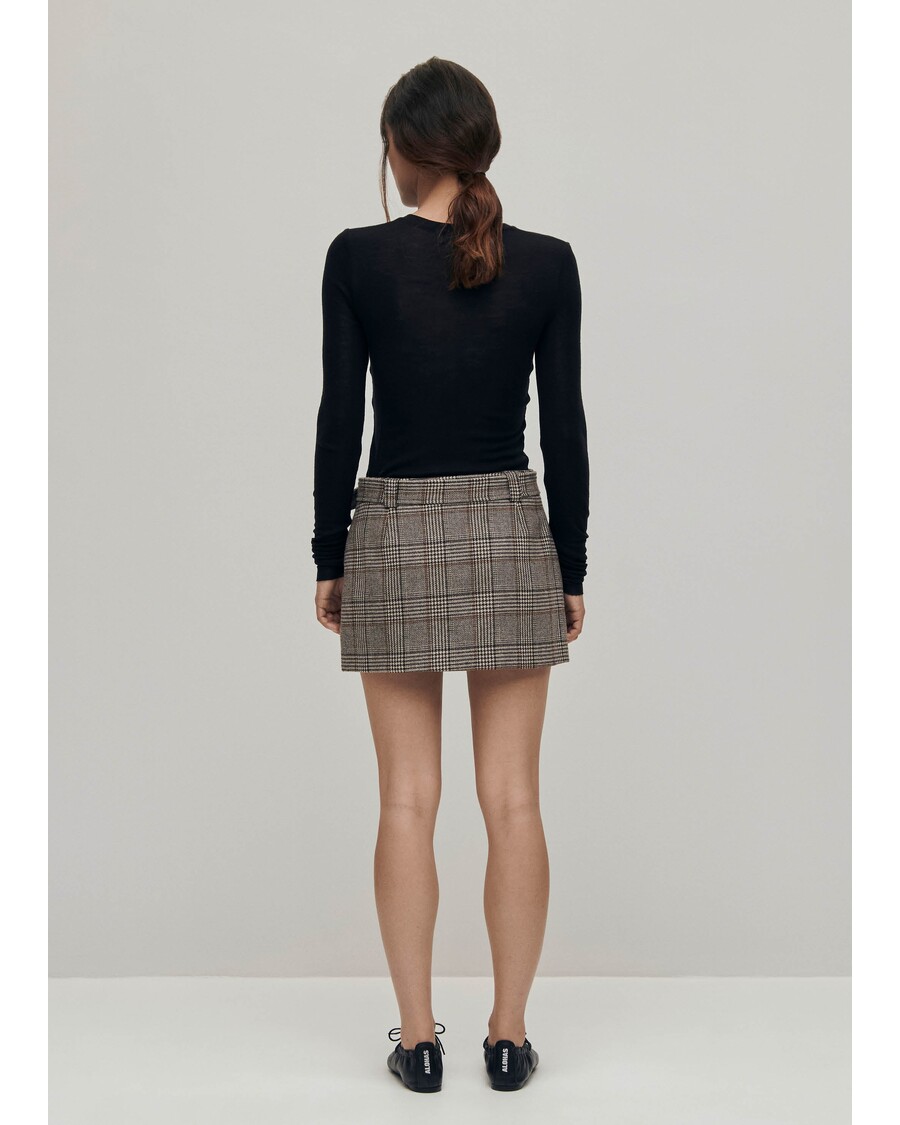 Alohas Shibuya Checks Brown Skirt