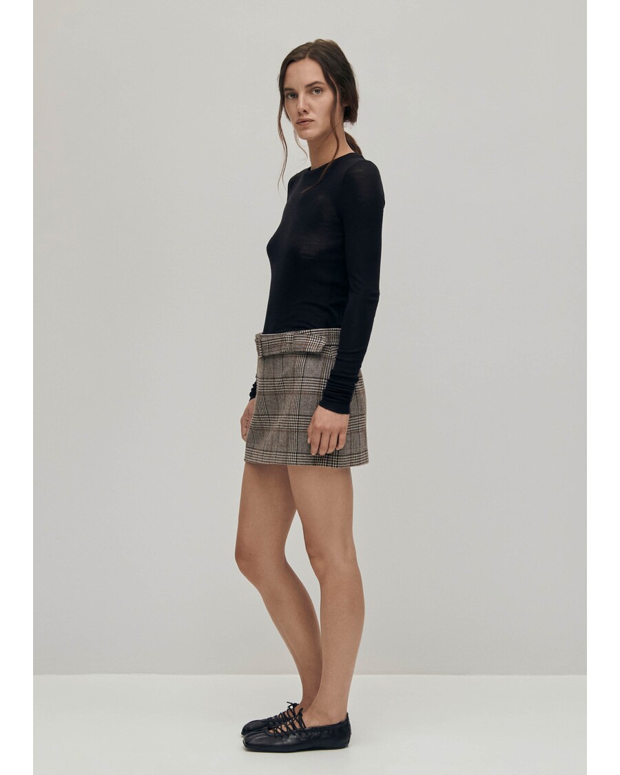 Alohas Shibuya Checks Brown Skirt