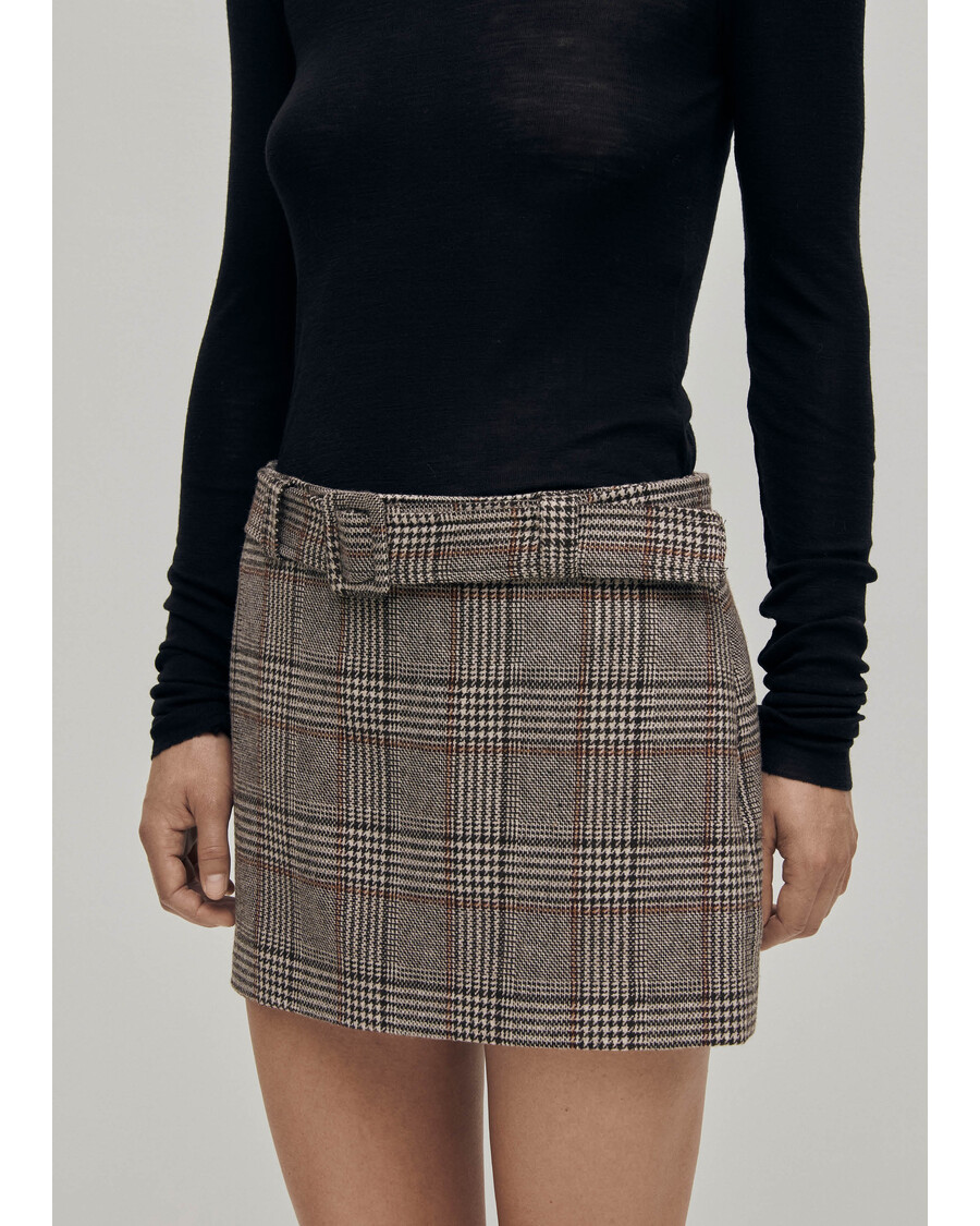 Alohas Shibuya Checks Brown Skirt