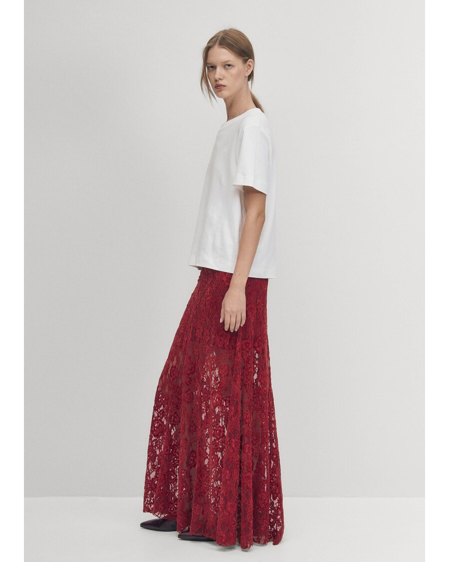 Alohas Bundi Lace Wine Skirt