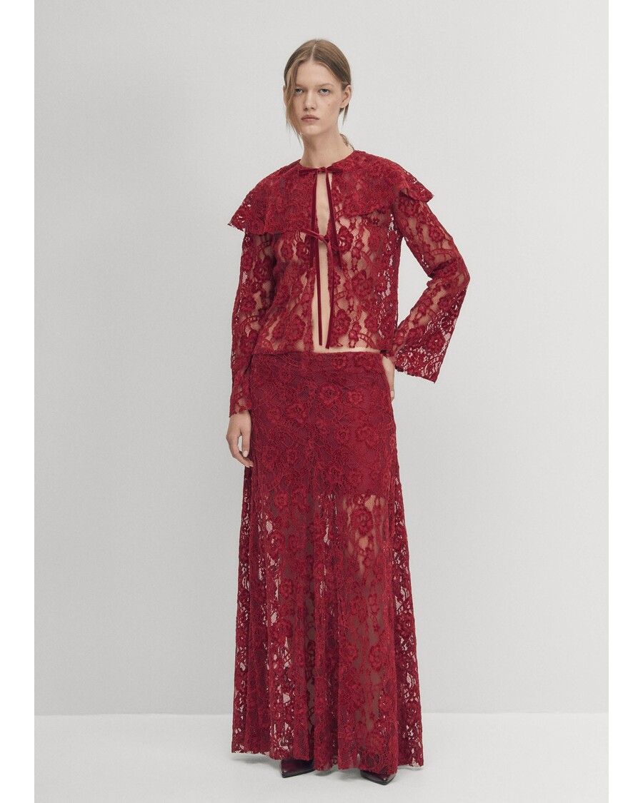 Alohas Bundi Lace Wine Skirt