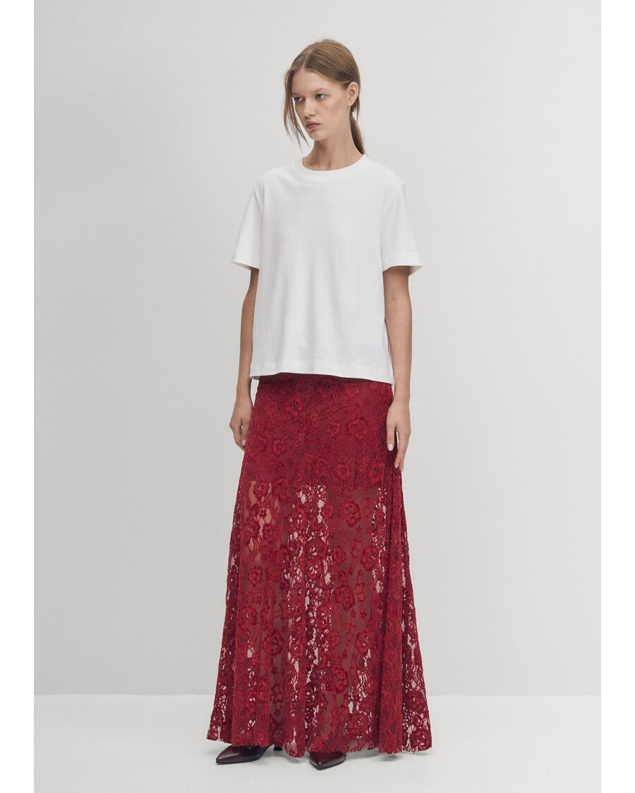 Alohas Bundi Lace Wine Skirt