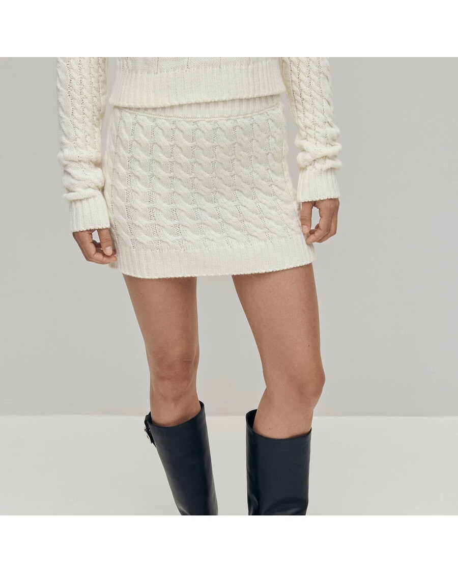 Alohas Blake White Tricot Skirt