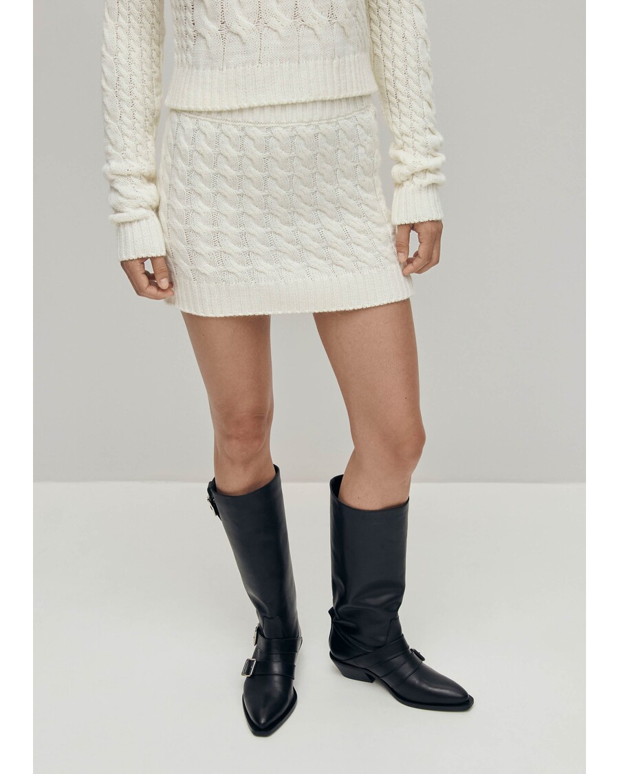 Alohas Blake White Tricot Skirt