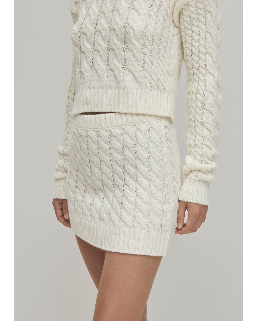 Alohas Blake White Tricot Skirt