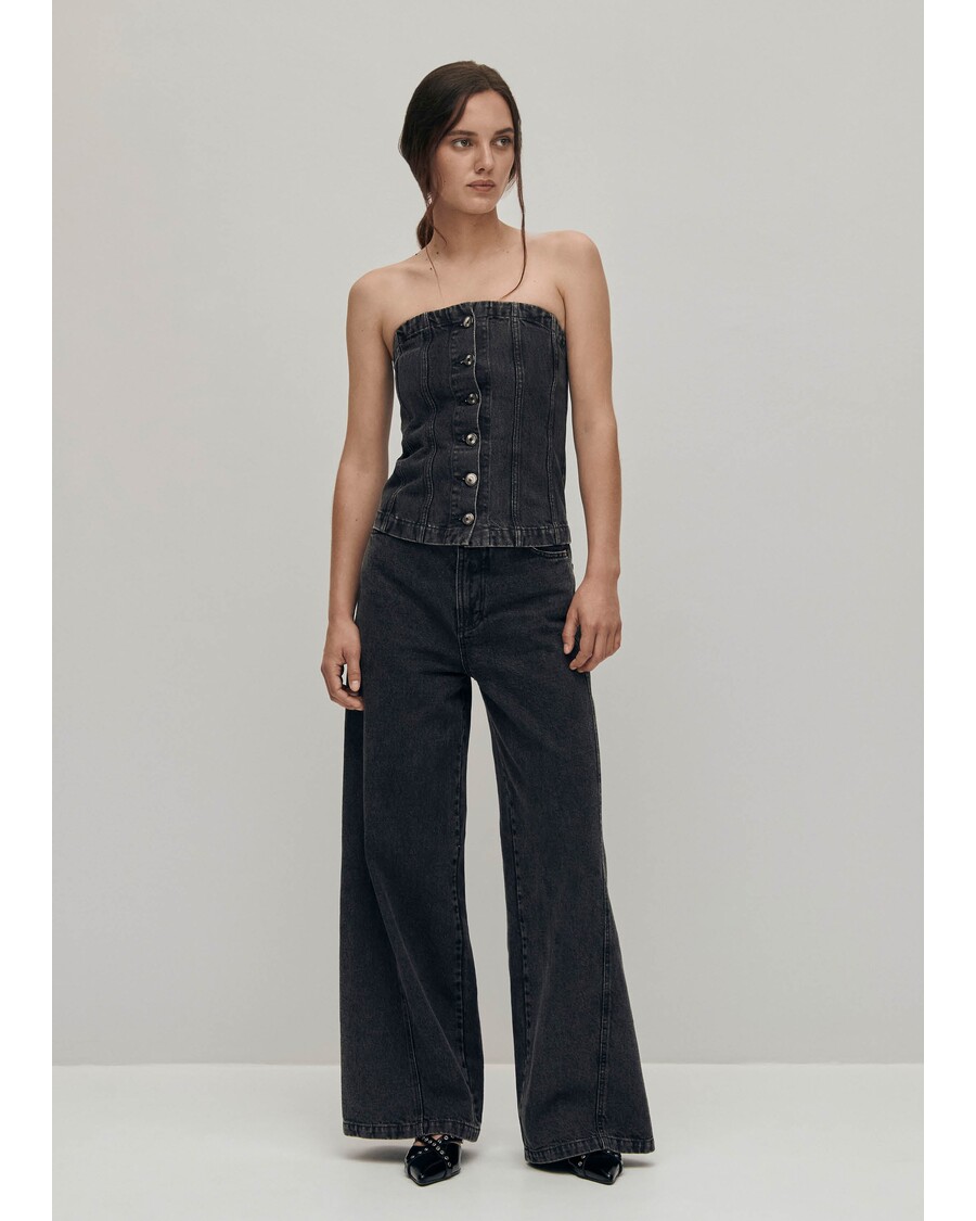 מכנסי ג'ינס שחורים של Alohas Magda