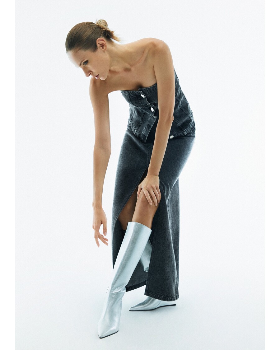 Alohas Mariana Black Denim Skirt