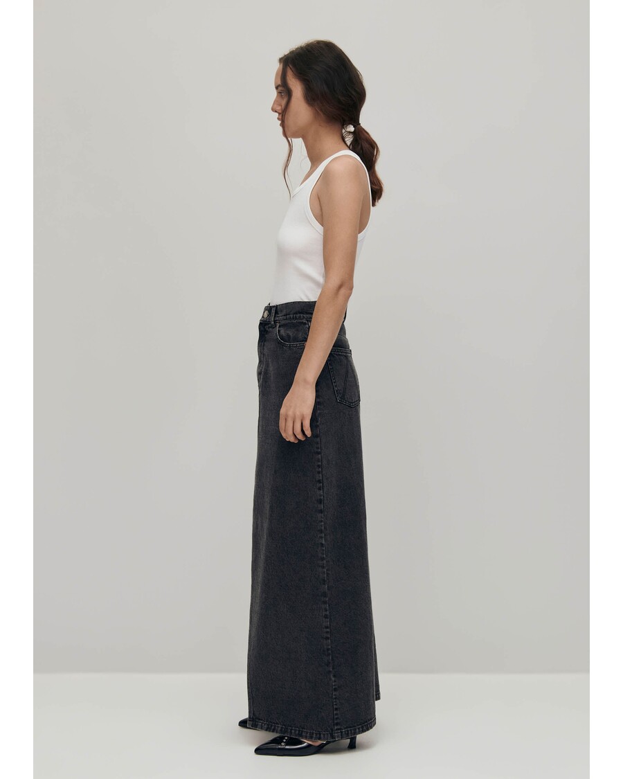 Alohas Mariana Black Denim Skirt