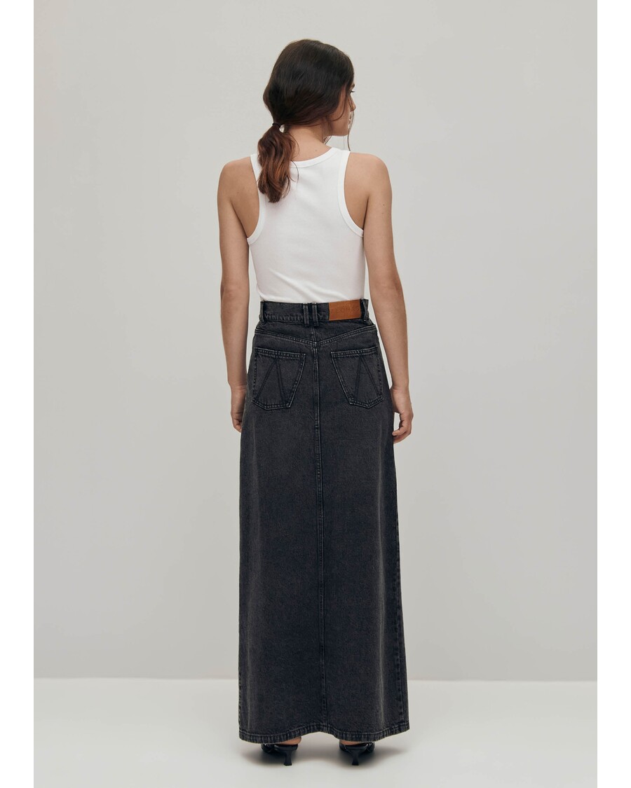 Alohas Mariana Black Denim Skirt