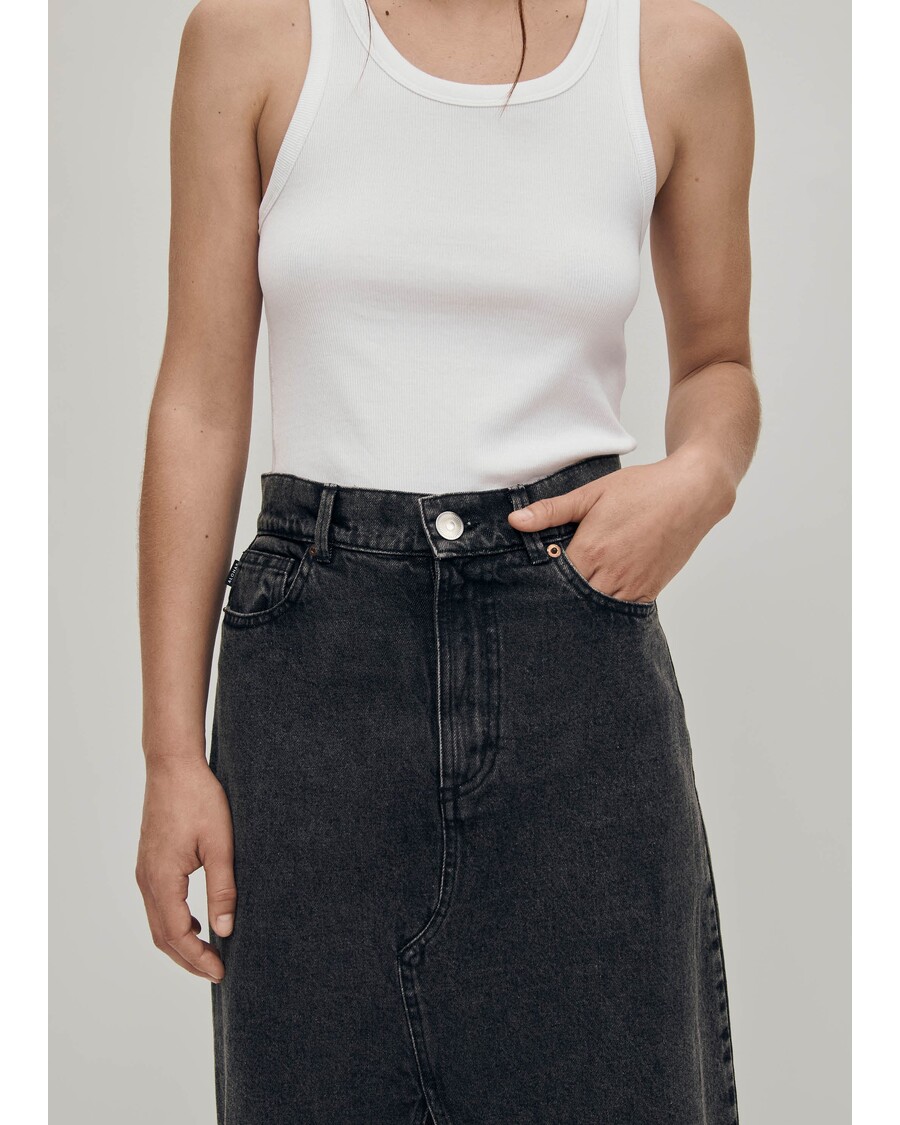 Alohas Mariana Black Denim Skirt