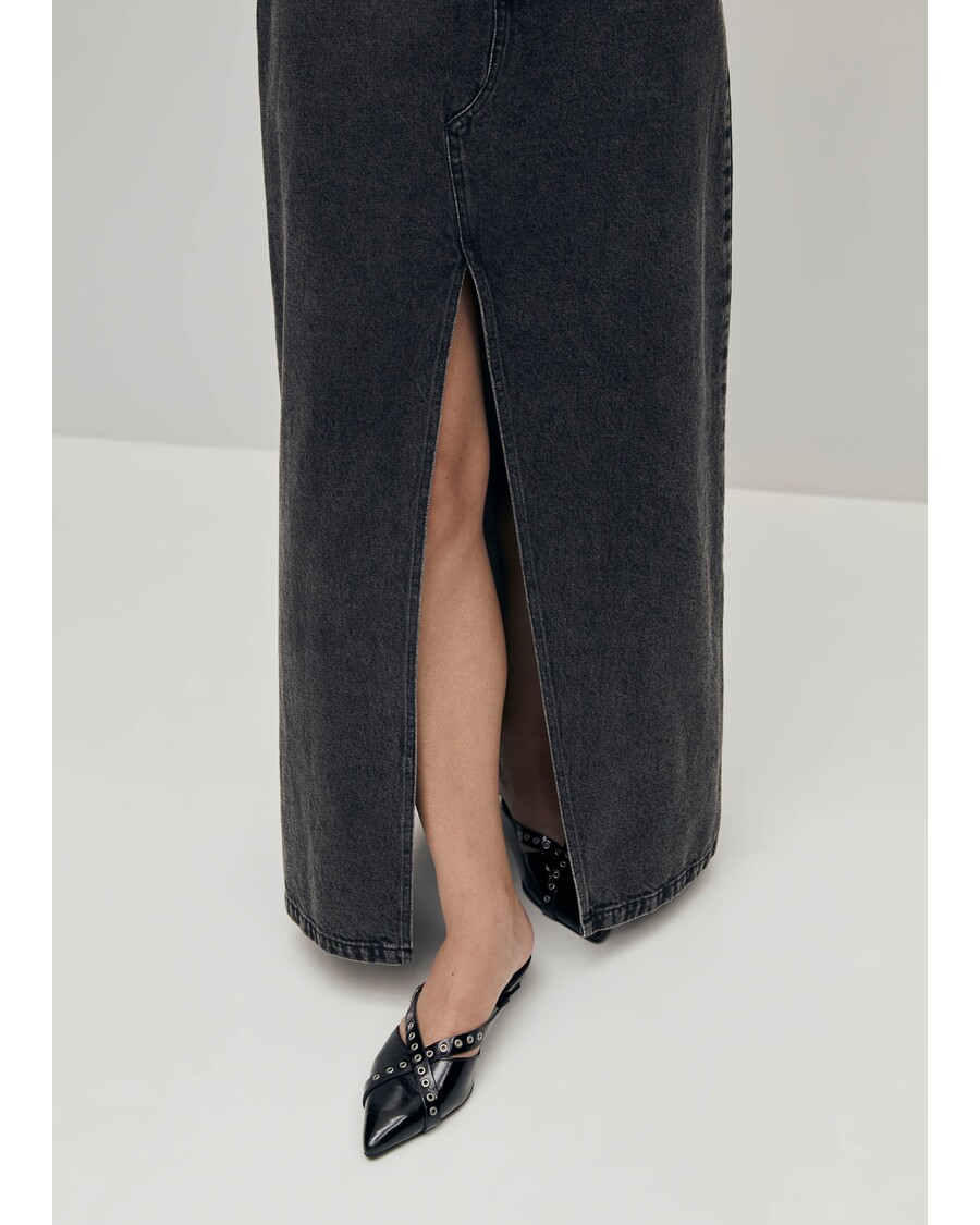 Alohas Mariana Black Denim Skirt