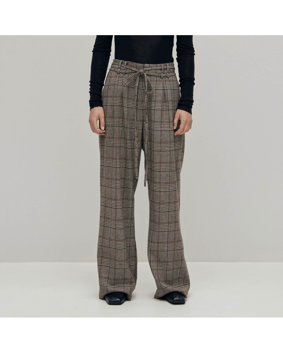 Alohas Kathy Checks Brown Pants