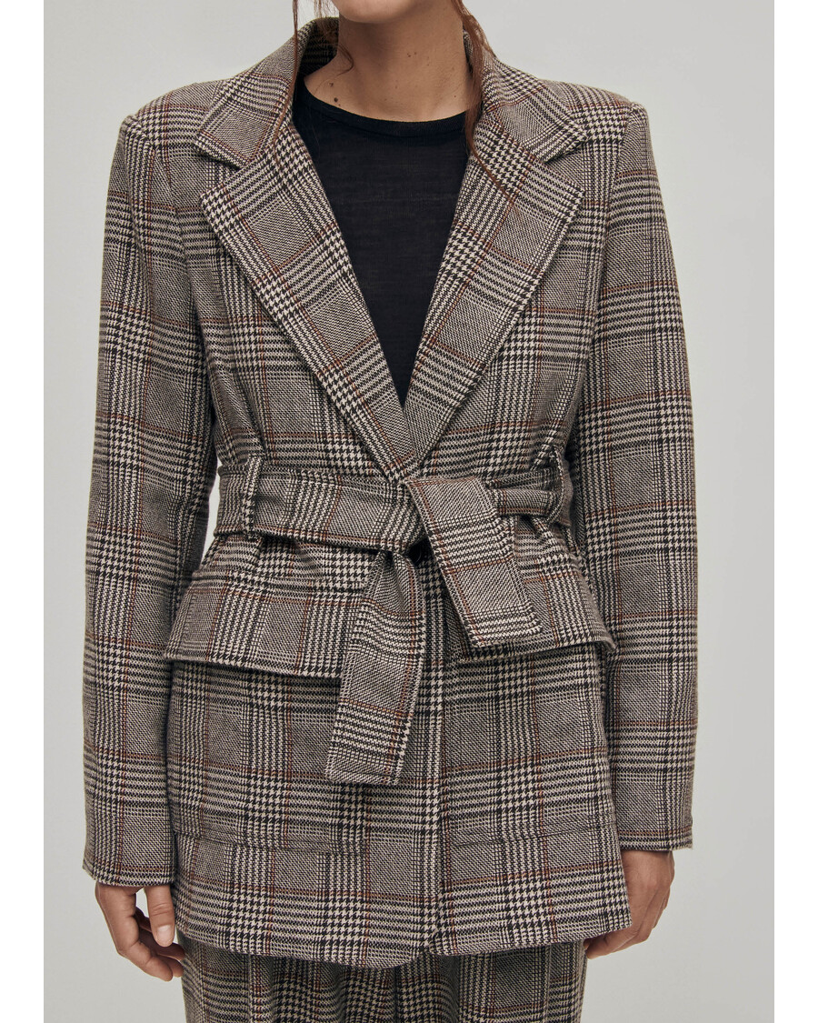 Alohas Nagano Karierter Brauner Blazer