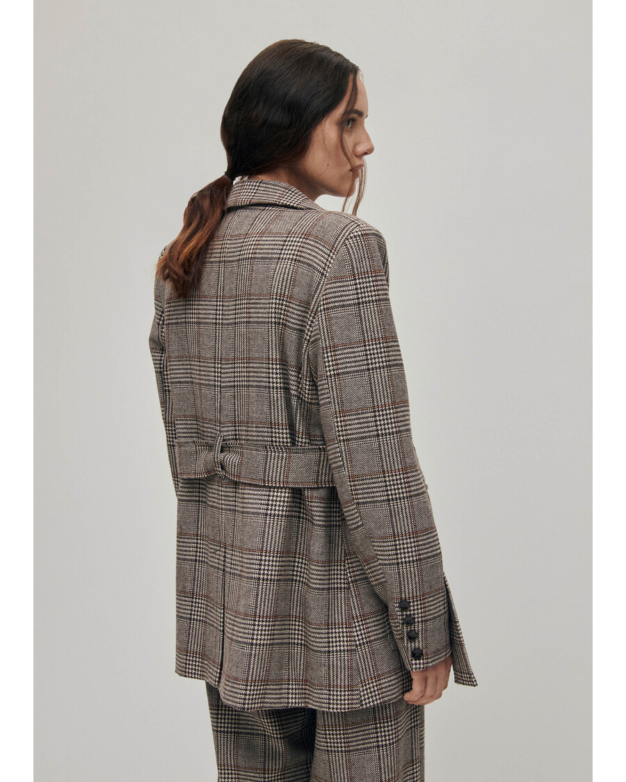 Alohas Nagano Karierter Brauner Blazer