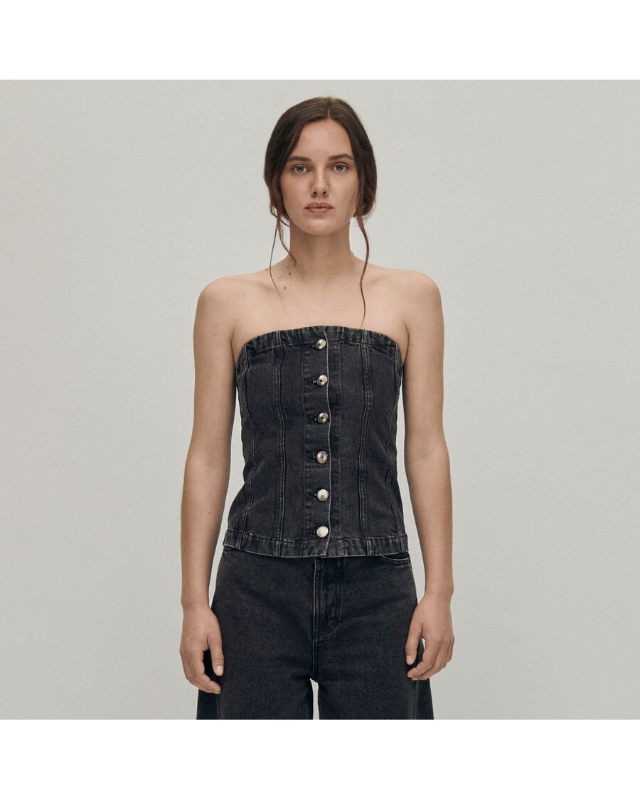 Alohas Troyes Black Denim Tank