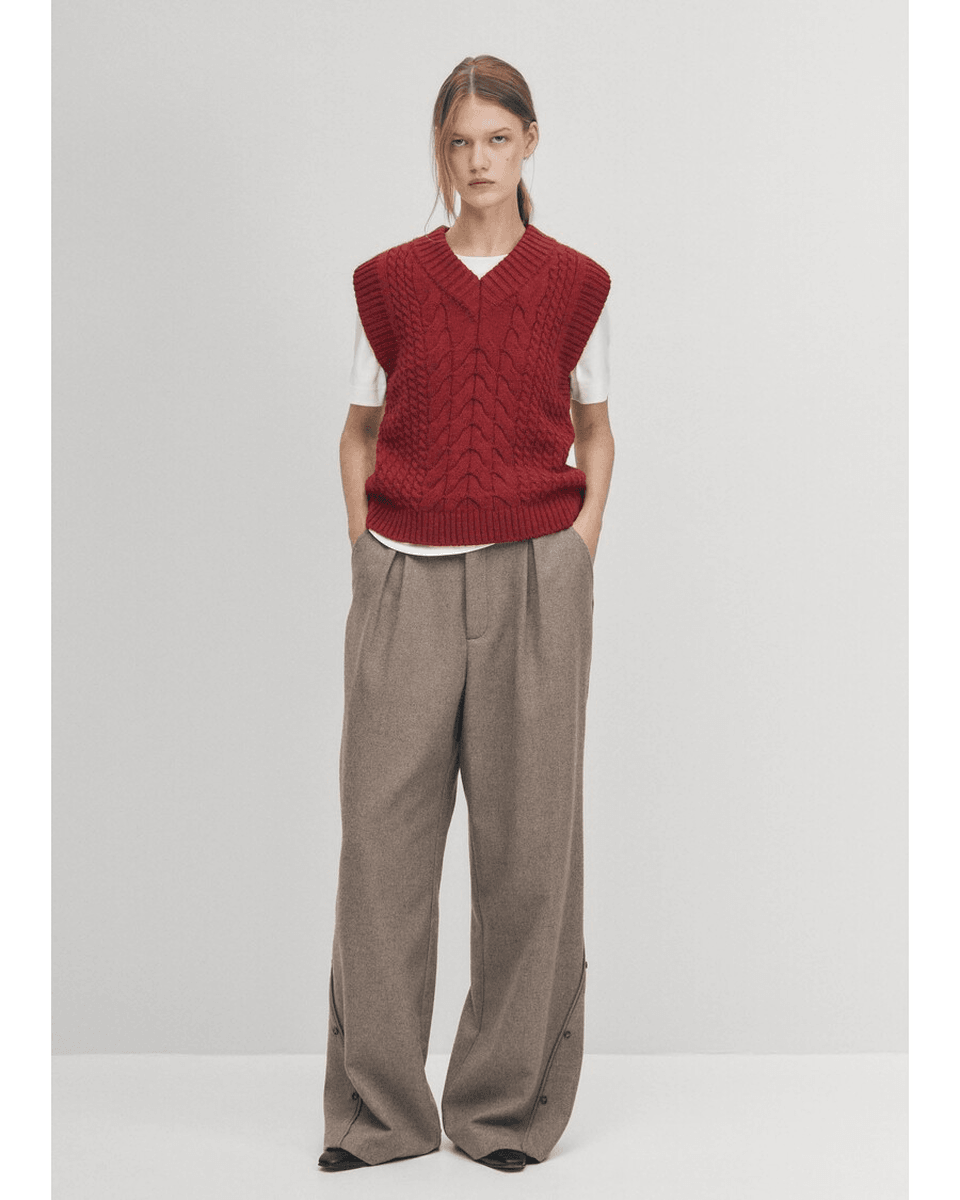 Alohas Udoban Crveni Trikotažni Prsluk