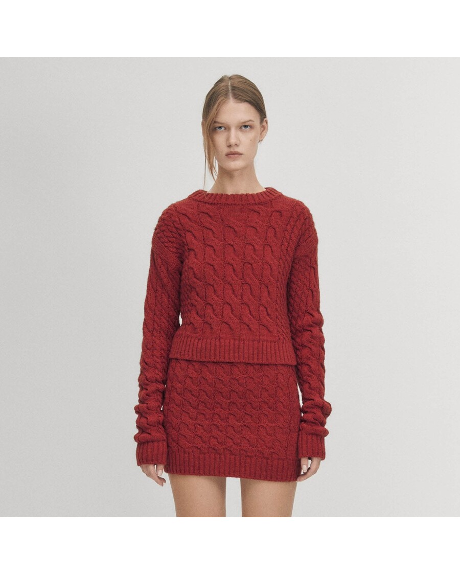 Alohas Blossom Red Tricot Sweater