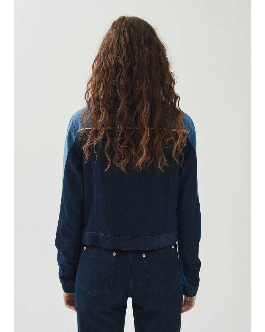 Alohas Sand Bicolor Indigo Denim Jacket