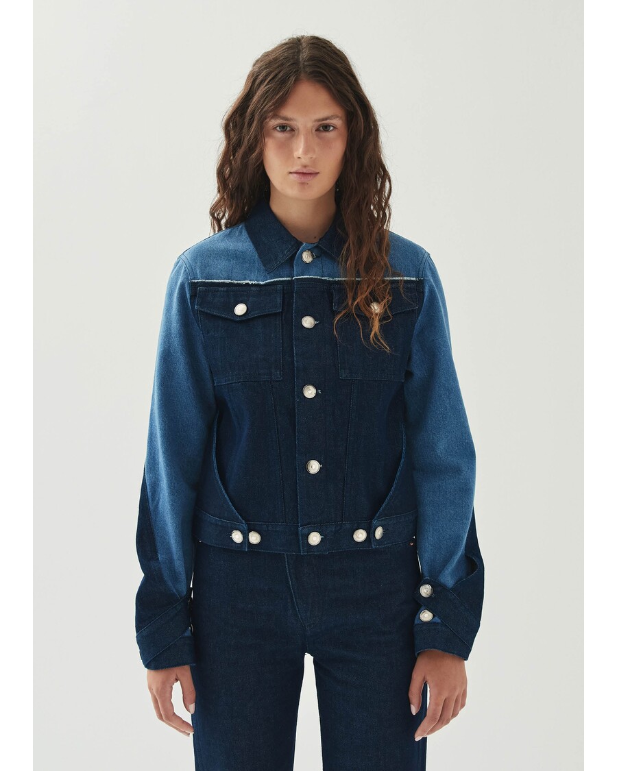 Alohas Sand Bicolor Indigo Denim Jacket