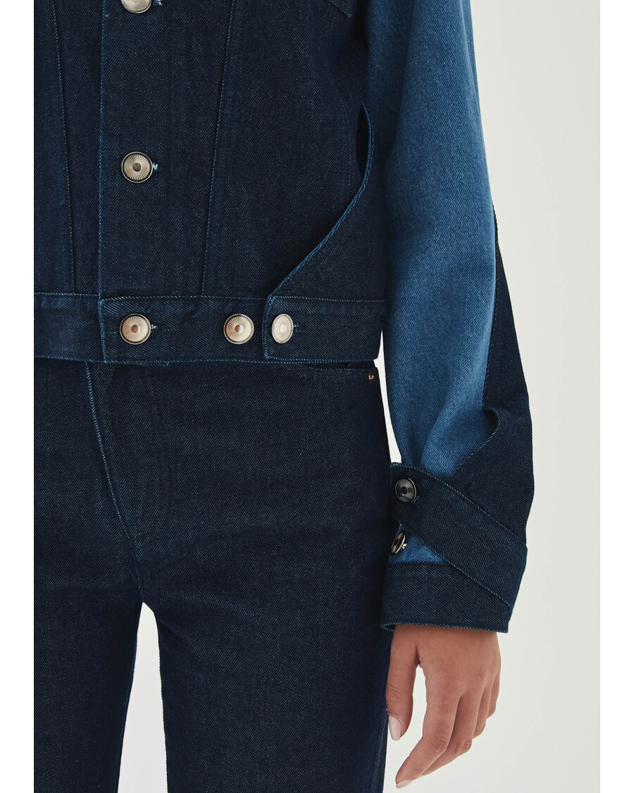 Alohas Sand Bicolor Indigo Denim Jacket