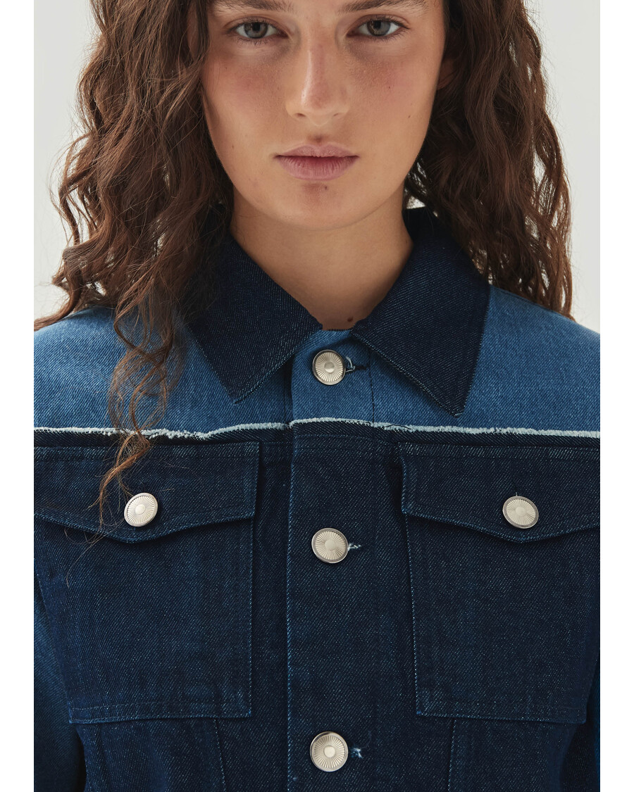 Alohas Sand Bicolor Indigo Denim Jacket