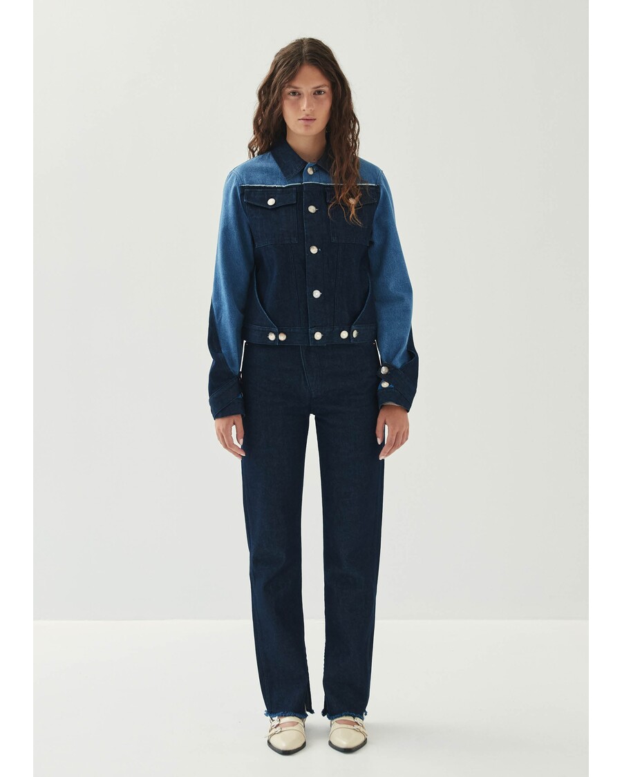 Alohas Sand Bicolor Indigo Denim Jacket