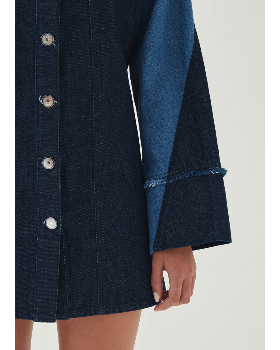 Alohas Veden Bicolor Indigo Denim Dress