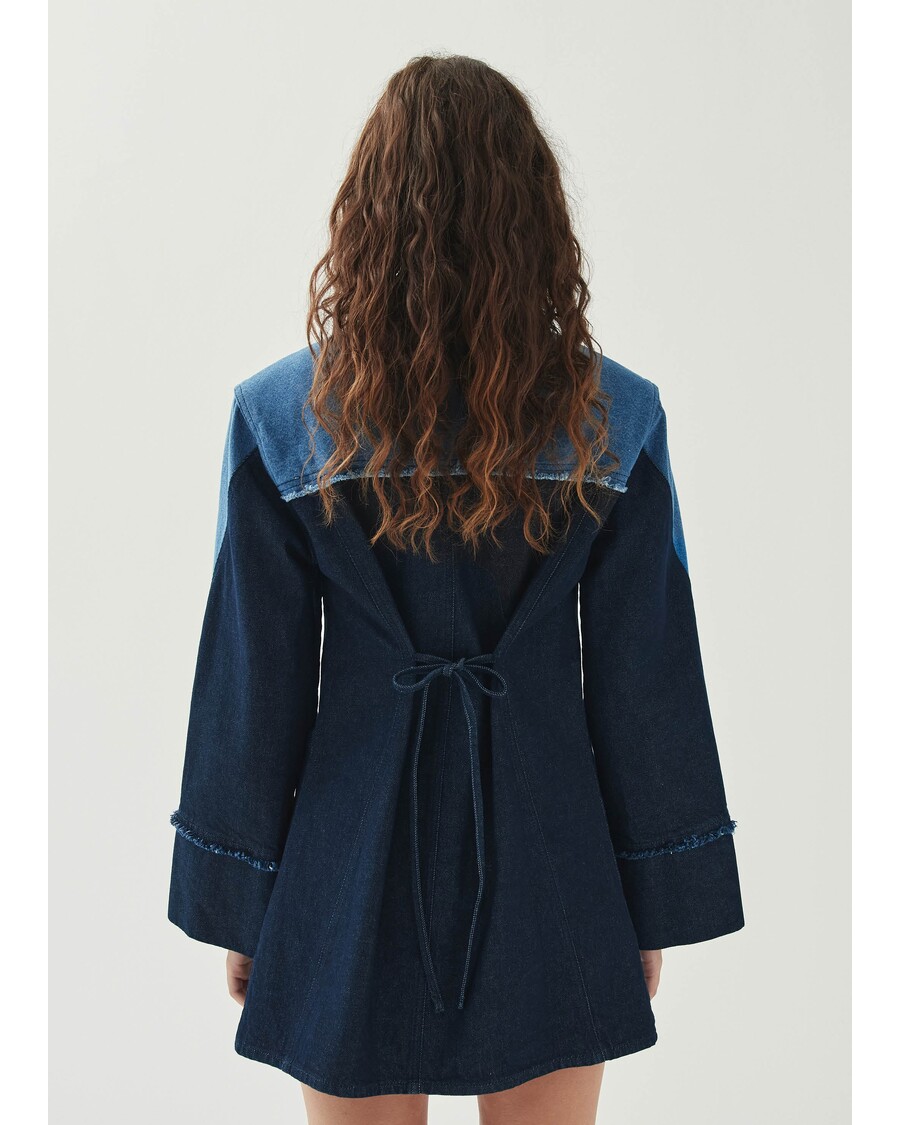 Alohas Veden Bicolor Indigo Denim Dress