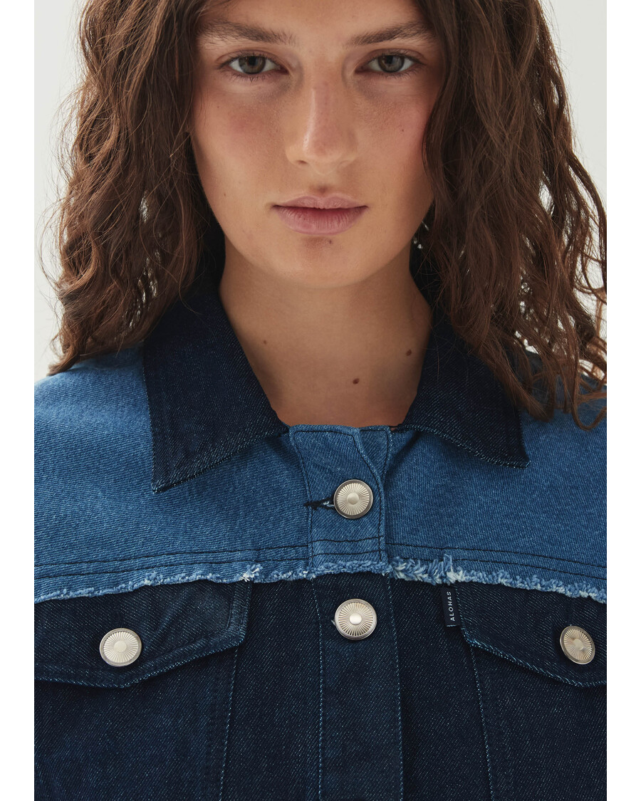 Alohas Veden Bicolor Indigo Denim Dress