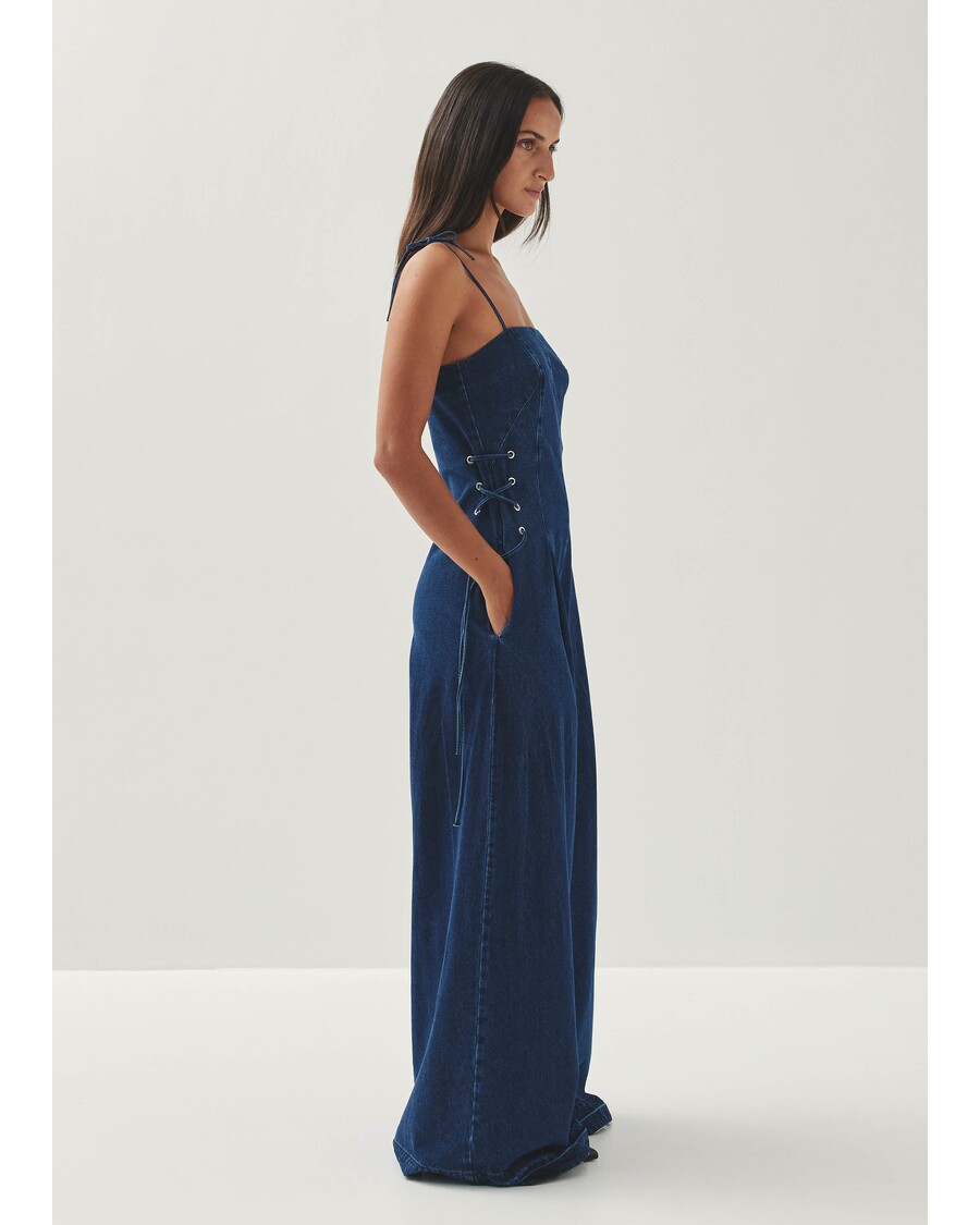 Alohas Tania Blue Denim Jumpsuit