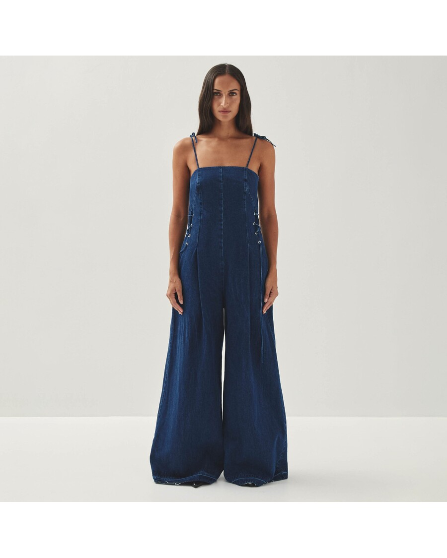 Alohas Tania Blue Denim Jumpsuit