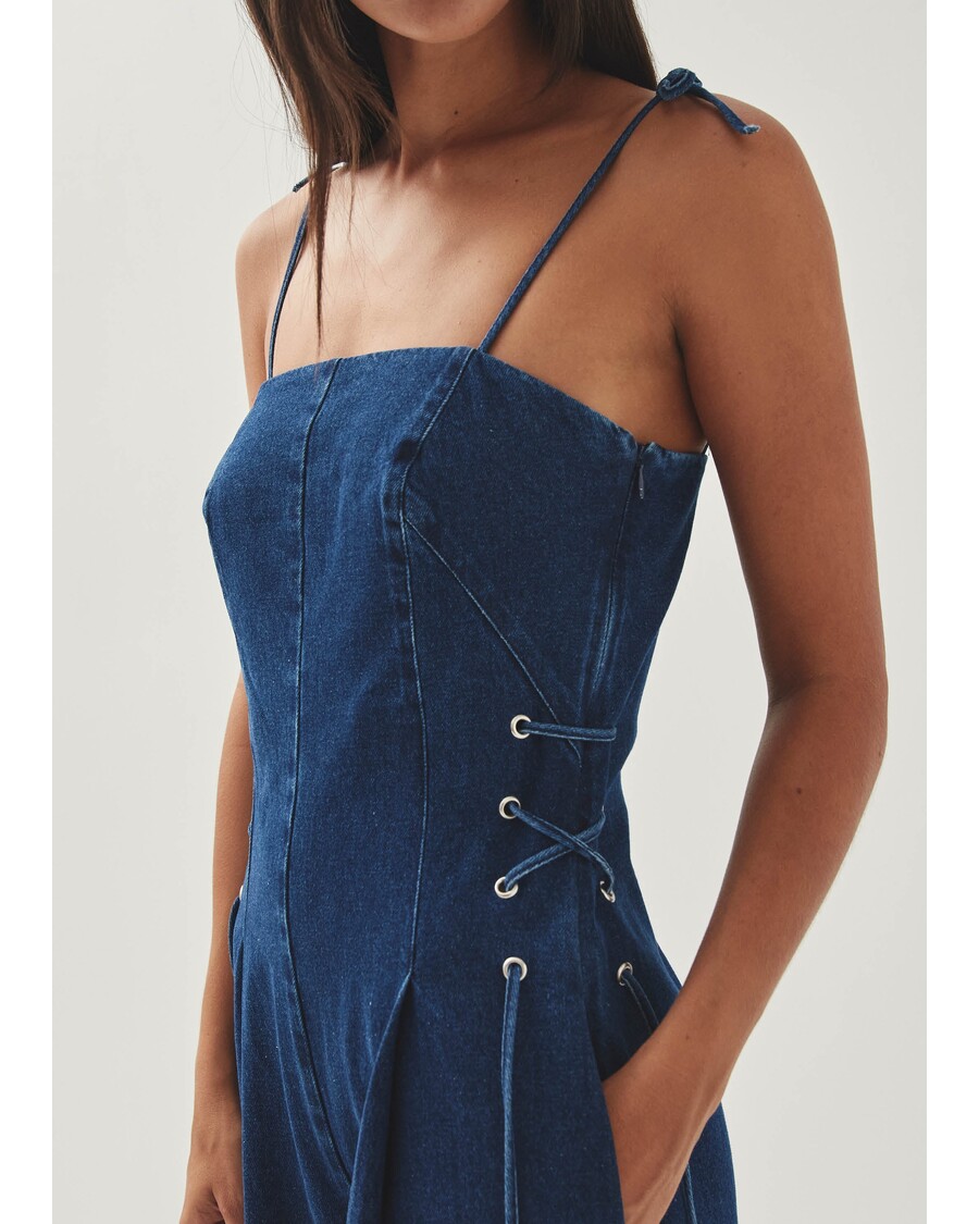 Alohas Tania Blue Denim Jumpsuit