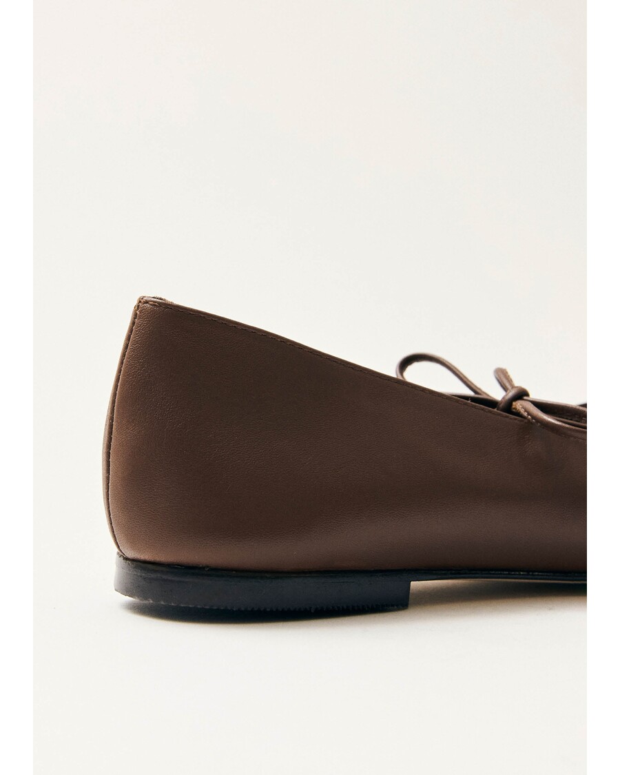 Alohas Sway Chestnut Brown Leather Ballet Flats