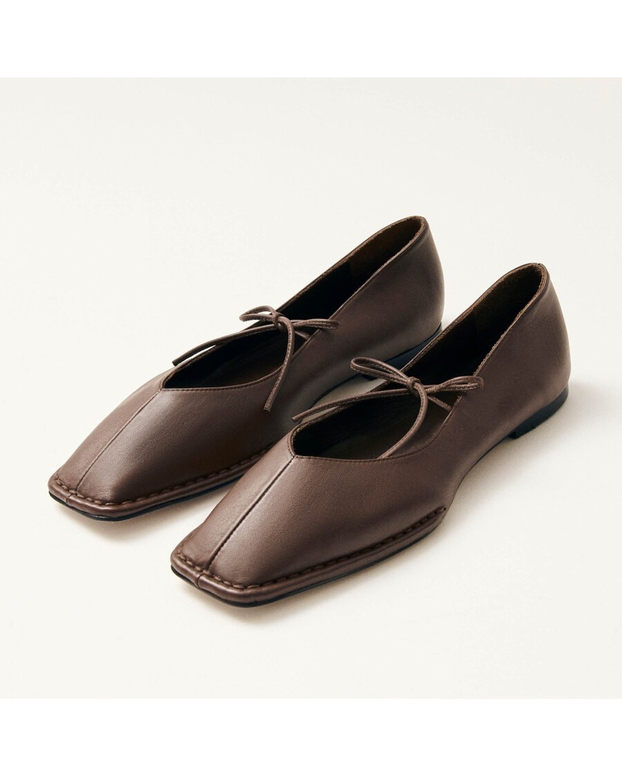 Alohas Sway Chestnut Brown Leather Ballet Flats