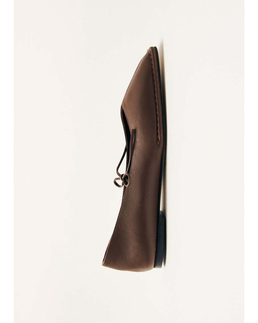 Alohas Sway Chestnut Brown Leather Ballet Flats